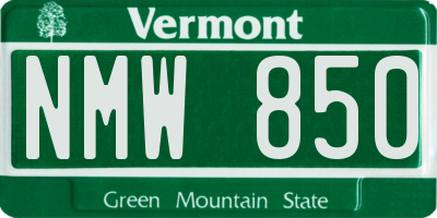 VT license plate NMW850