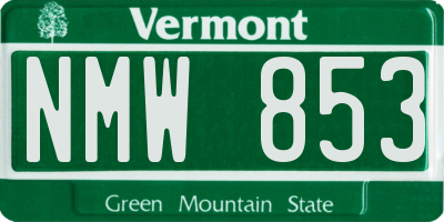 VT license plate NMW853