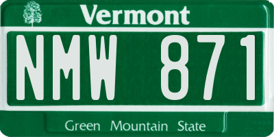 VT license plate NMW871