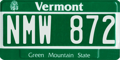 VT license plate NMW872