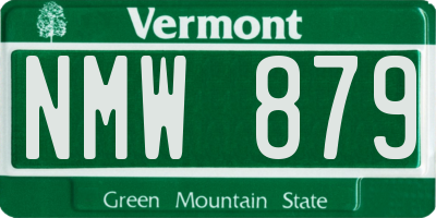 VT license plate NMW879