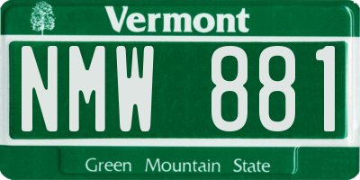 VT license plate NMW881