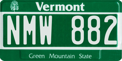 VT license plate NMW882