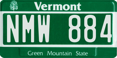 VT license plate NMW884