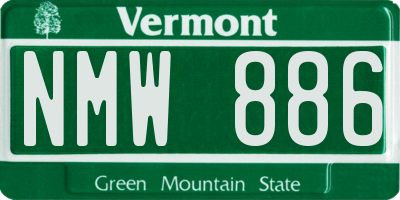 VT license plate NMW886