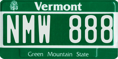 VT license plate NMW888