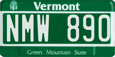 VT license plate NMW890