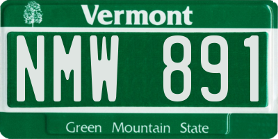 VT license plate NMW891