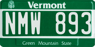 VT license plate NMW893