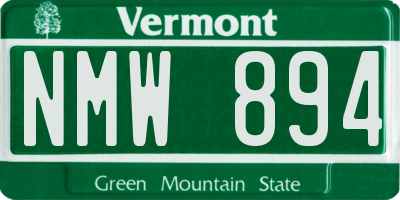 VT license plate NMW894