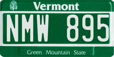 VT license plate NMW895