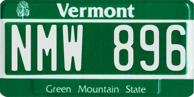 VT license plate NMW896