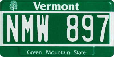 VT license plate NMW897