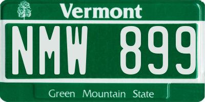 VT license plate NMW899