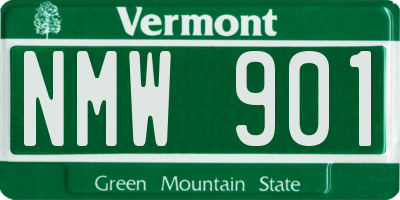 VT license plate NMW901