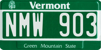 VT license plate NMW903