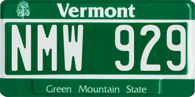 VT license plate NMW929