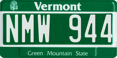 VT license plate NMW944