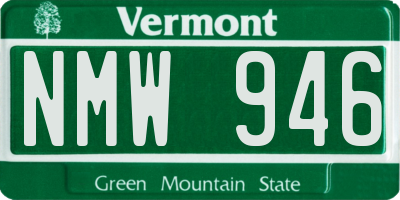 VT license plate NMW946