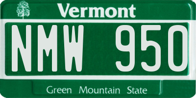 VT license plate NMW950