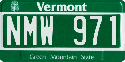 VT license plate NMW971