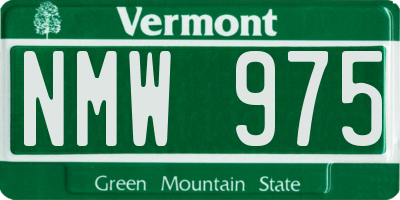 VT license plate NMW975