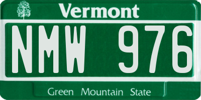 VT license plate NMW976