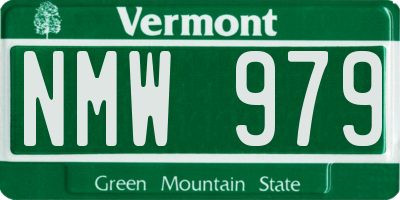 VT license plate NMW979