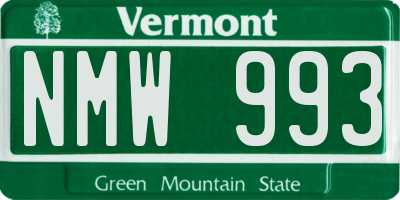 VT license plate NMW993