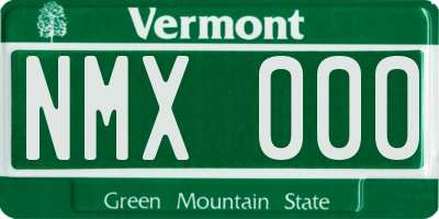 VT license plate NMX000