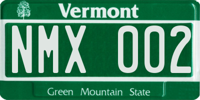 VT license plate NMX002