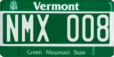VT license plate NMX008