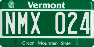 VT license plate NMX024