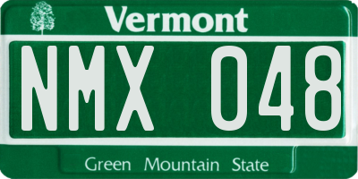 VT license plate NMX048
