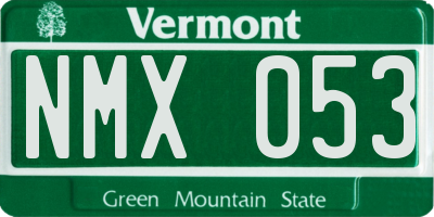 VT license plate NMX053