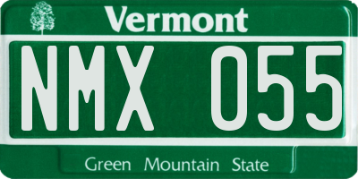 VT license plate NMX055