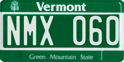 VT license plate NMX060
