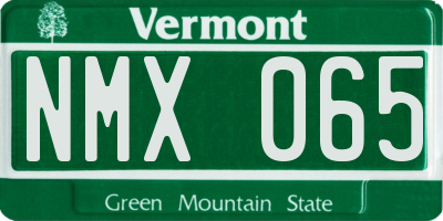 VT license plate NMX065