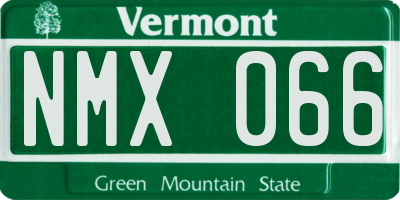 VT license plate NMX066