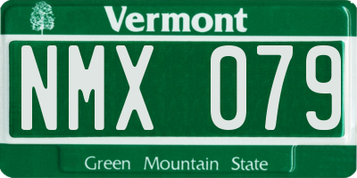 VT license plate NMX079