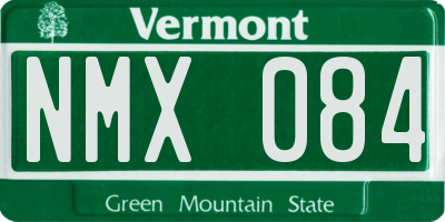 VT license plate NMX084