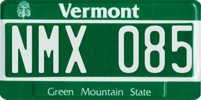 VT license plate NMX085