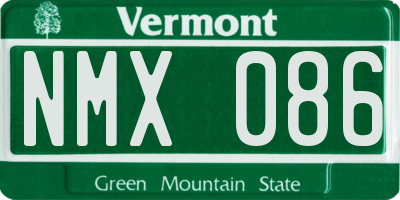 VT license plate NMX086