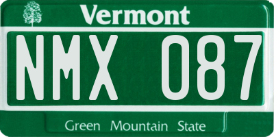 VT license plate NMX087