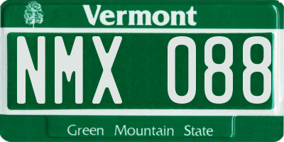 VT license plate NMX088
