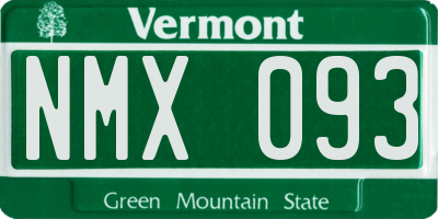 VT license plate NMX093