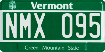 VT license plate NMX095