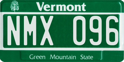 VT license plate NMX096