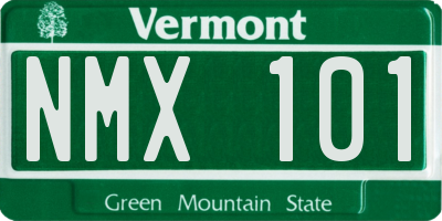 VT license plate NMX101