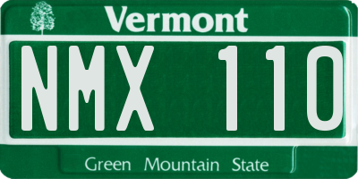 VT license plate NMX110